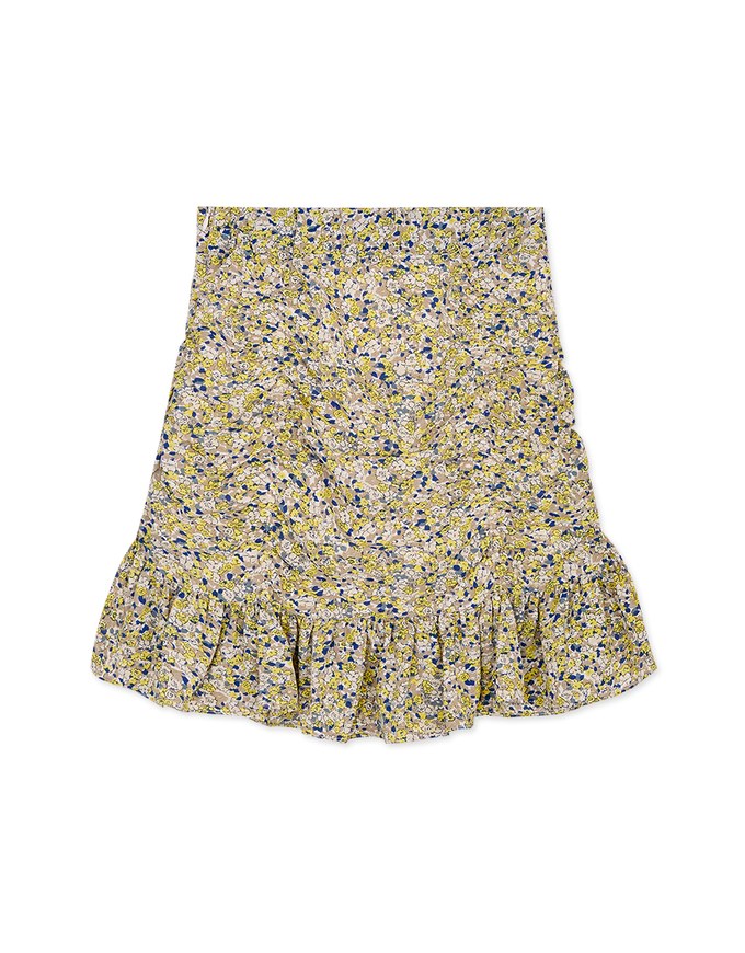 Floral Ruffle Mini Draped Skort