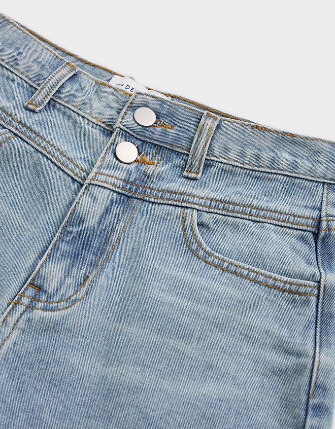 High Waisted Ripped Denim Jeans Short