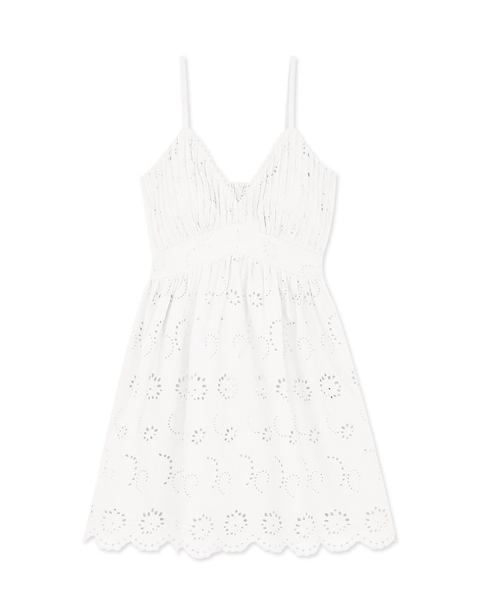 Embroidered Empire Dress (With Padding)
