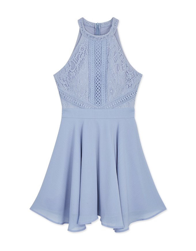 Soigné Lace Splice Mini Dress