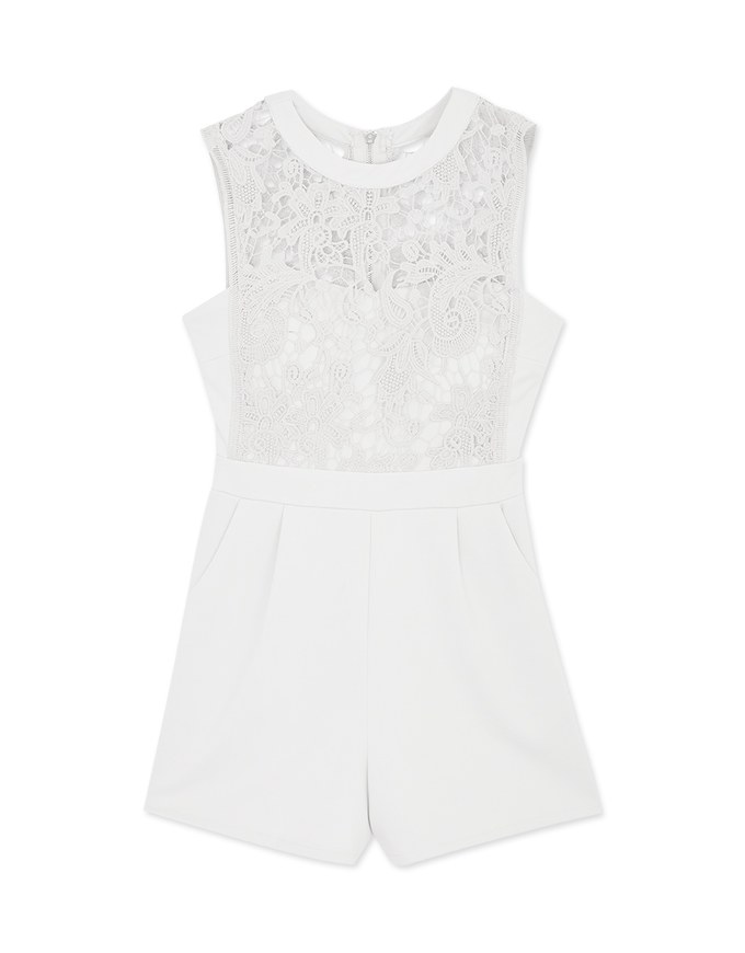 Jacquard Lace Playsuit (With Non-Detachable Bra Pads)