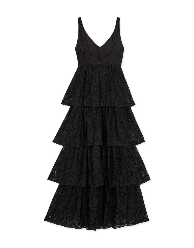 Delicate Lace Tiered Gown (With Sewn-In Paddings)