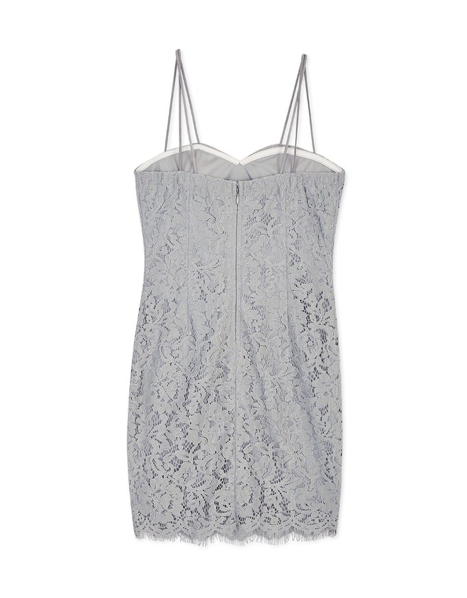Intricate Lace Dual Strap Bodycon Dress (With Sewn-In Padding)