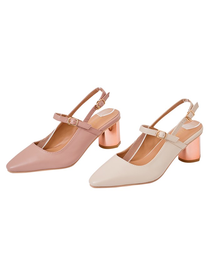 Sculptural Heeled Mary Jane Pumps