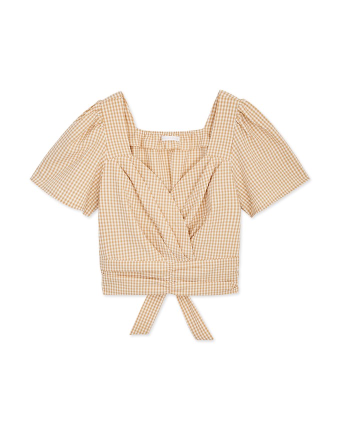 Gingham Tie-Back Crop Top