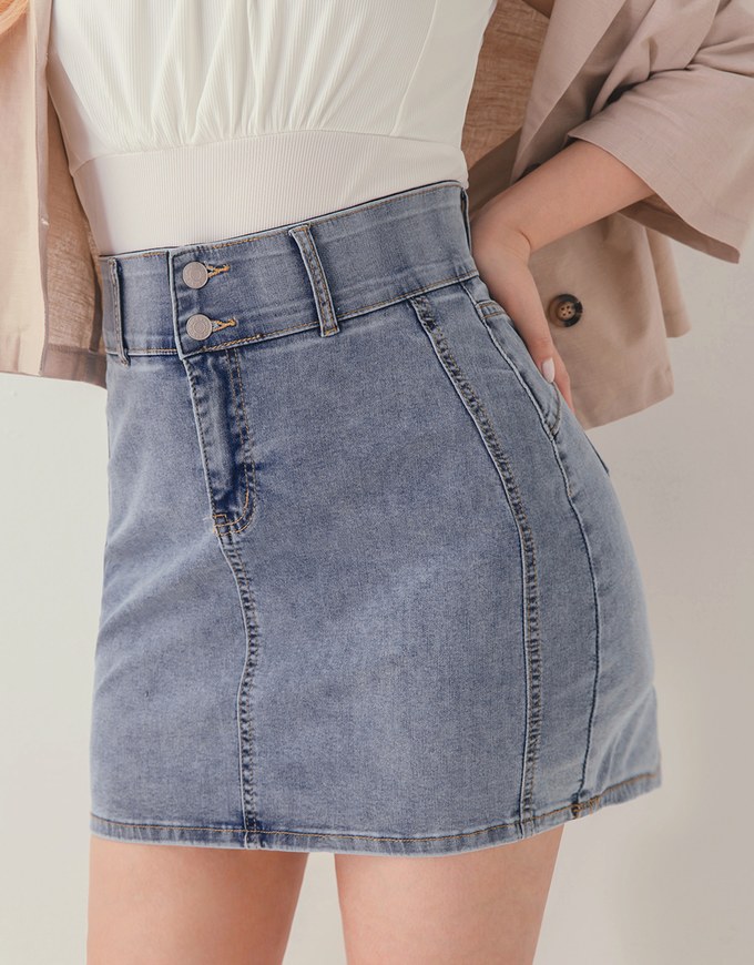 Breezy Cooling No Filter Denim Jeans Mini Skirt