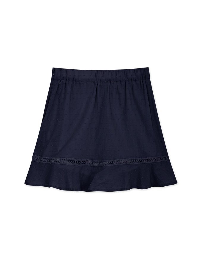 Swiss Dot Ruffled Hem Skirt
