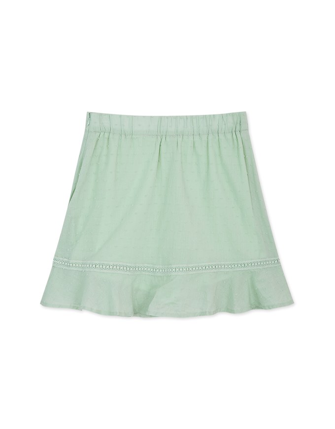Swiss Dot Ruffled Hem Skirt