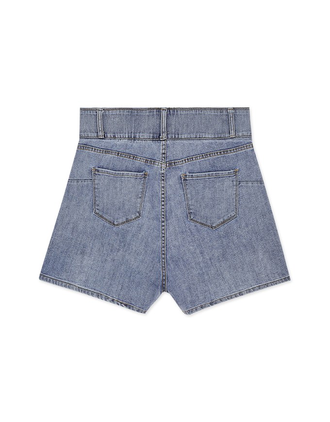 【Den!m LITE】Denim SHORTS Cooling Fabric Jeans Shorts Extra High Waisted No Filter