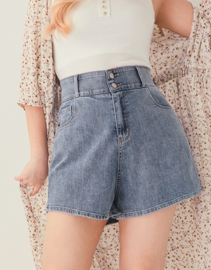 【Den!m LITE】Denim SHORTS Cooling Fabric Jeans Shorts Extra High Waisted No Filter