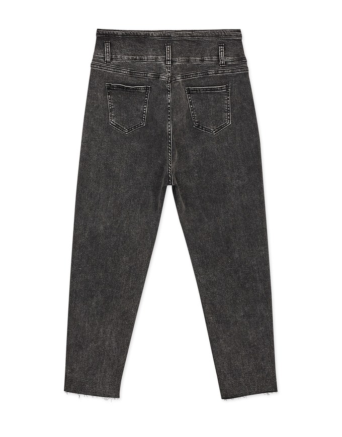 High Waisted Buttoned Skinny Denim Jeans Pants