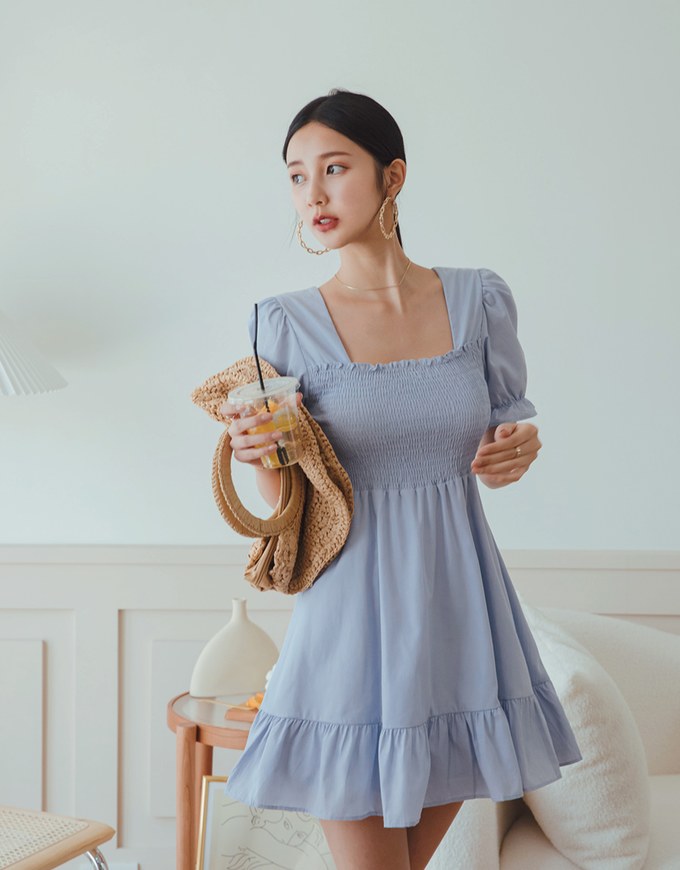 Sweet Sultry Puff Sleeve Flare Mini Dress