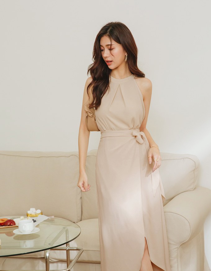 Halter Top & Wrap Skirt Set Wear