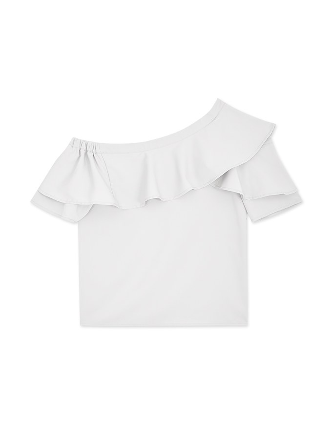Frilly Fluttery One-Shoulder Top