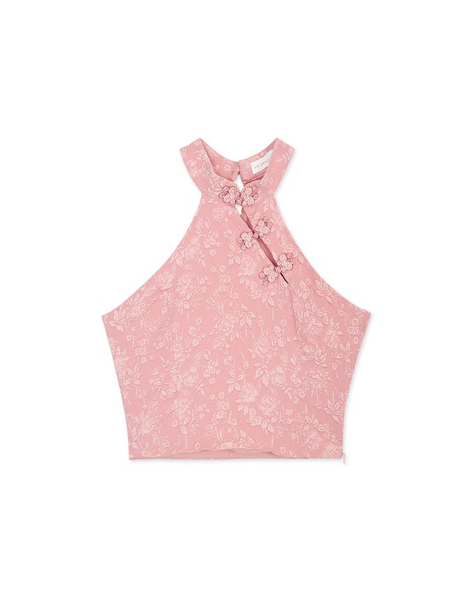 Qipao TOP Relief Shoulder Crop Cheongsam Vest
