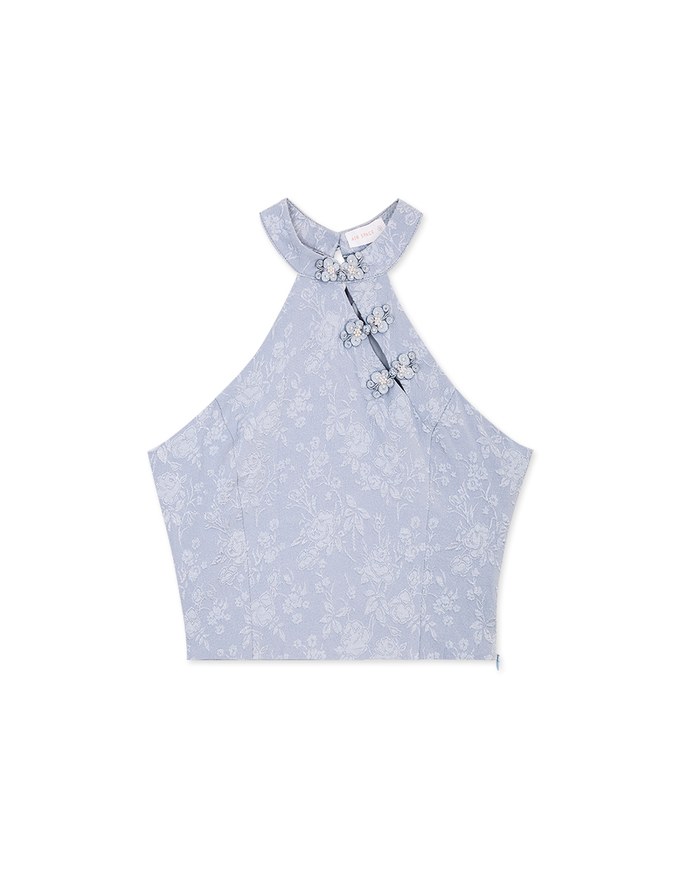 Qipao TOP Relief Shoulder Crop Cheongsam Vest