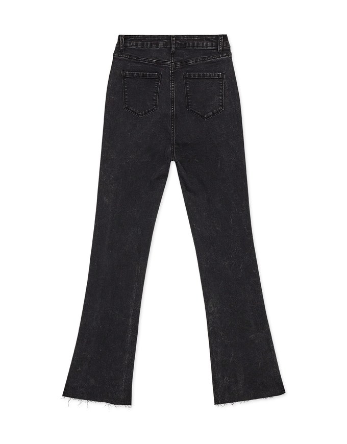 Edgy Chic Side-Slit Slim Fit Denim Jeans Pants