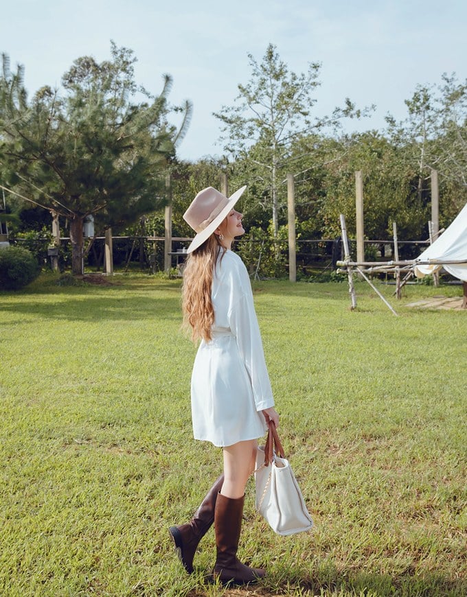 Trendy Gold Chain Dress (With Belt)