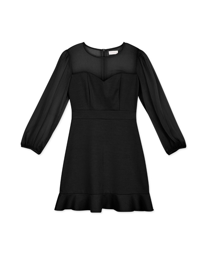 Elegant Ruffled Hem Mini Dress