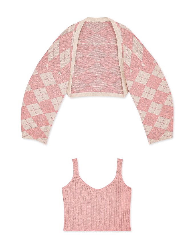 Casual Comfort Crop Knit Tank Top Set