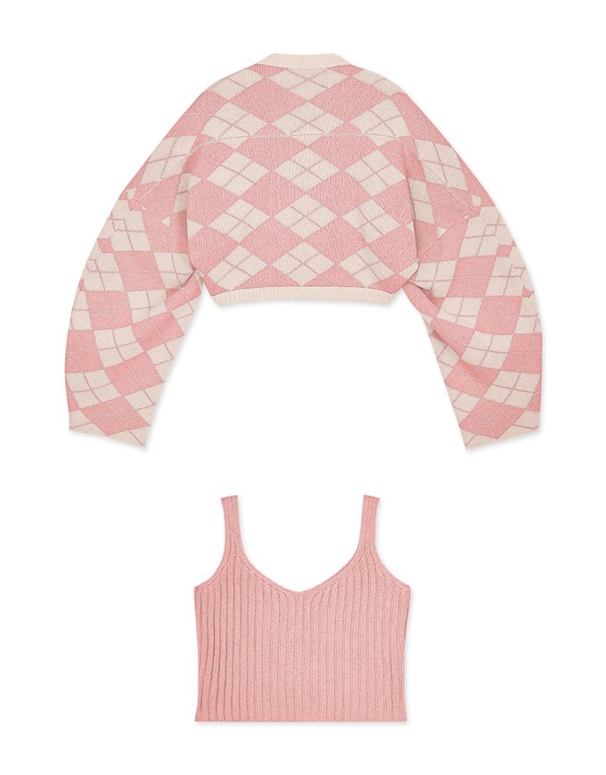 Casual Comfort Crop Knit Tank Top Set