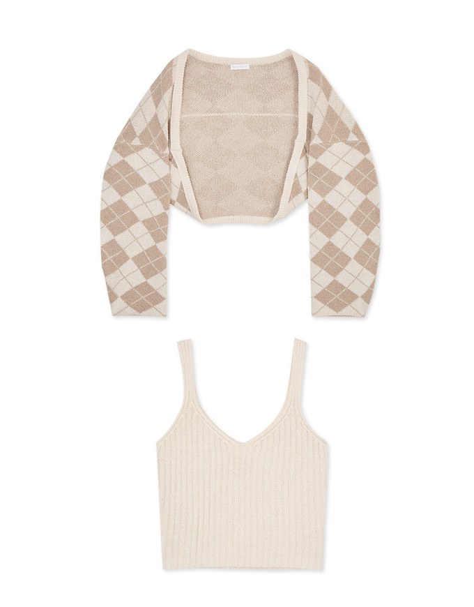 Casual Comfort Crop Knit Tank Top Set