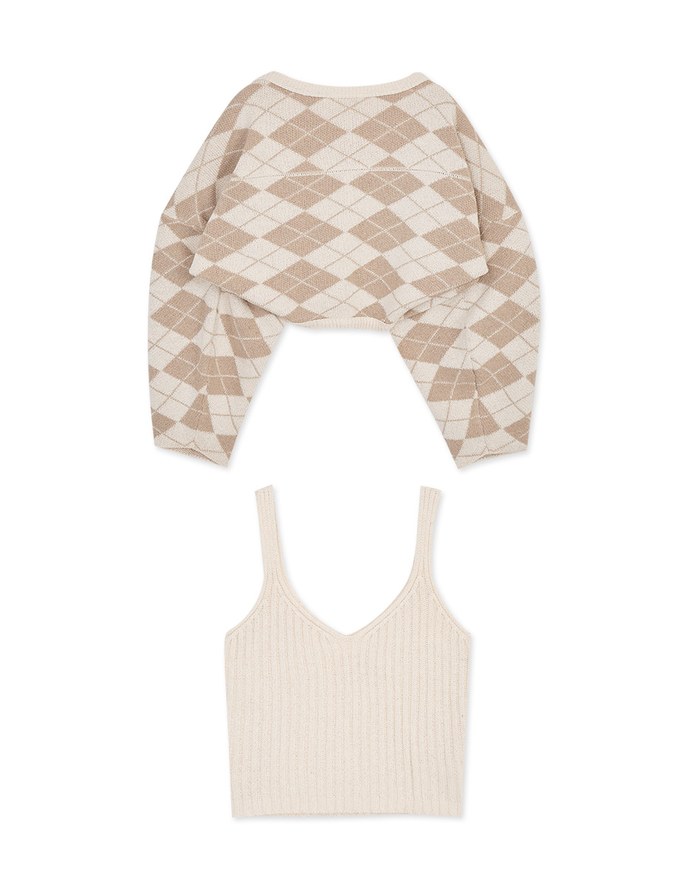 Casual Comfort Crop Knit Tank Top Set