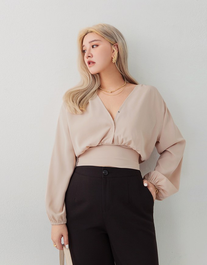 Feminine Chic Tie-Back Crop Top