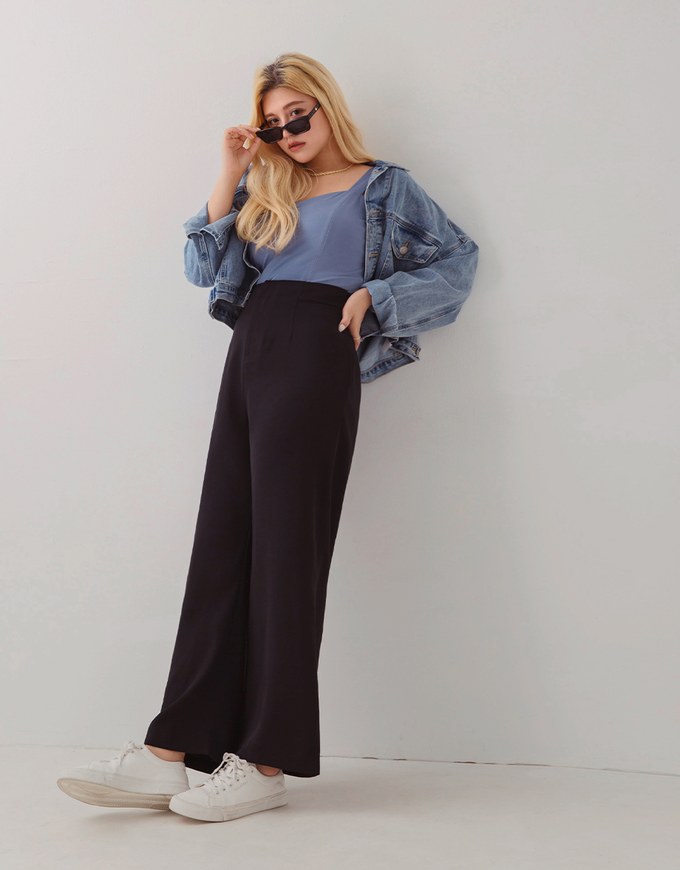 360° High Waisted Pleated Suit Straight-Leg Pants