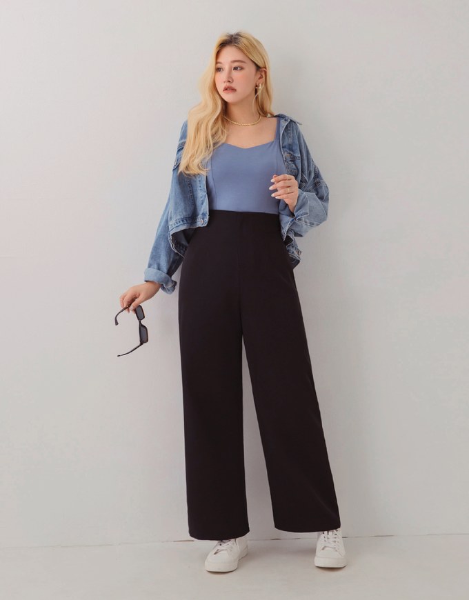 360° High Waisted Pleated Suit Straight-Leg Pants