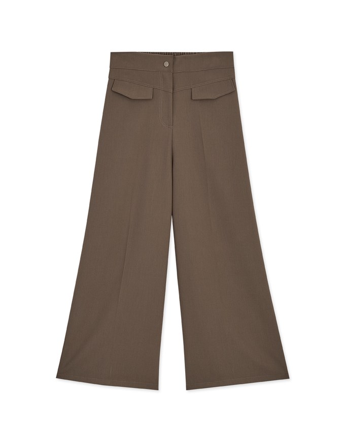 Minimal Chic Pleated Loose Suit Flare Pants