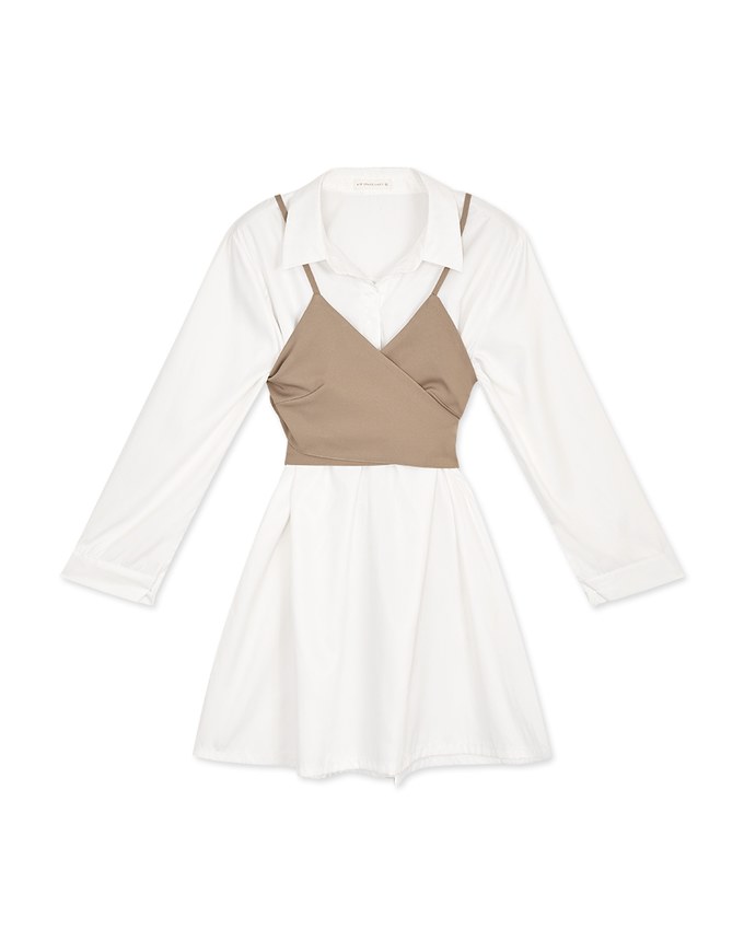 Korean Style Chic Two-Piece Shirt Dress