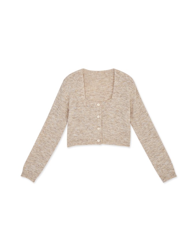 Basic Versatile Buttoned Pastel Knit Crop Top