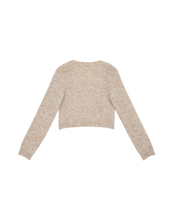 Basic Versatile Buttoned Pastel Knit Crop Top