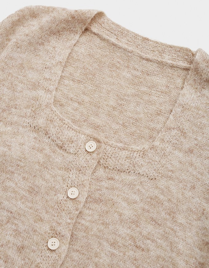 Basic Versatile Buttoned Pastel Knit Crop Top