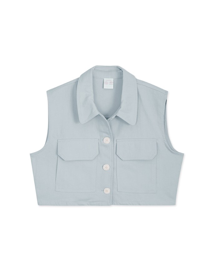Iconic Dual-Pockets Crop Blouse Shirt