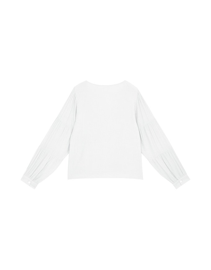 Feminine Chic Puffy Buttoned Top