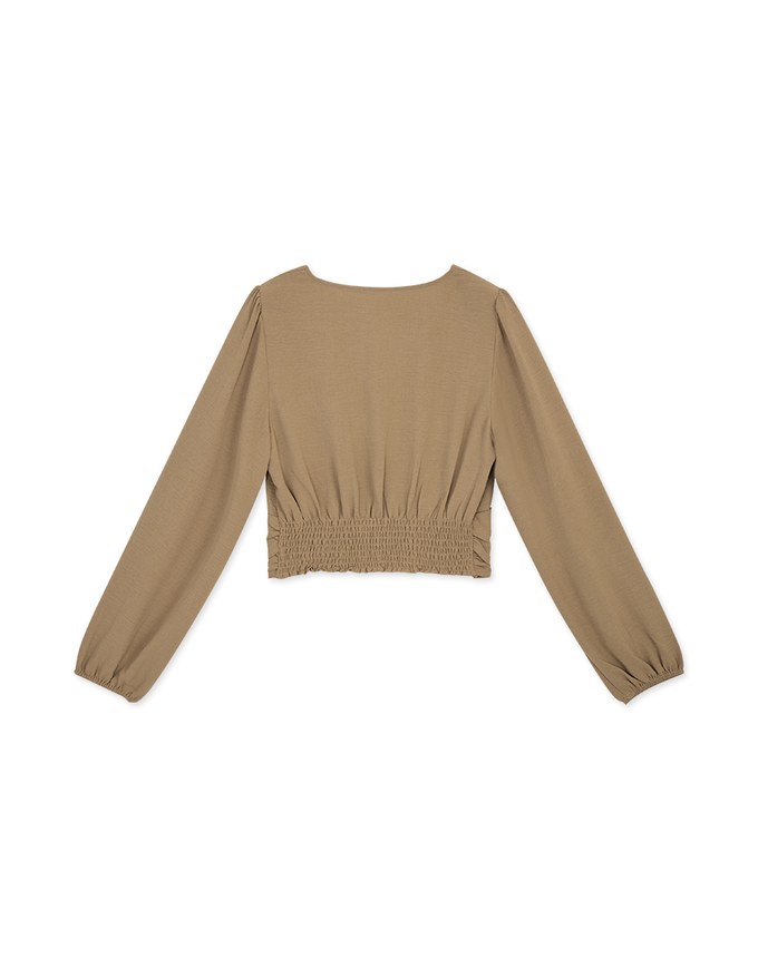 Minimalist Staple Ruched Cinched-Waist Top