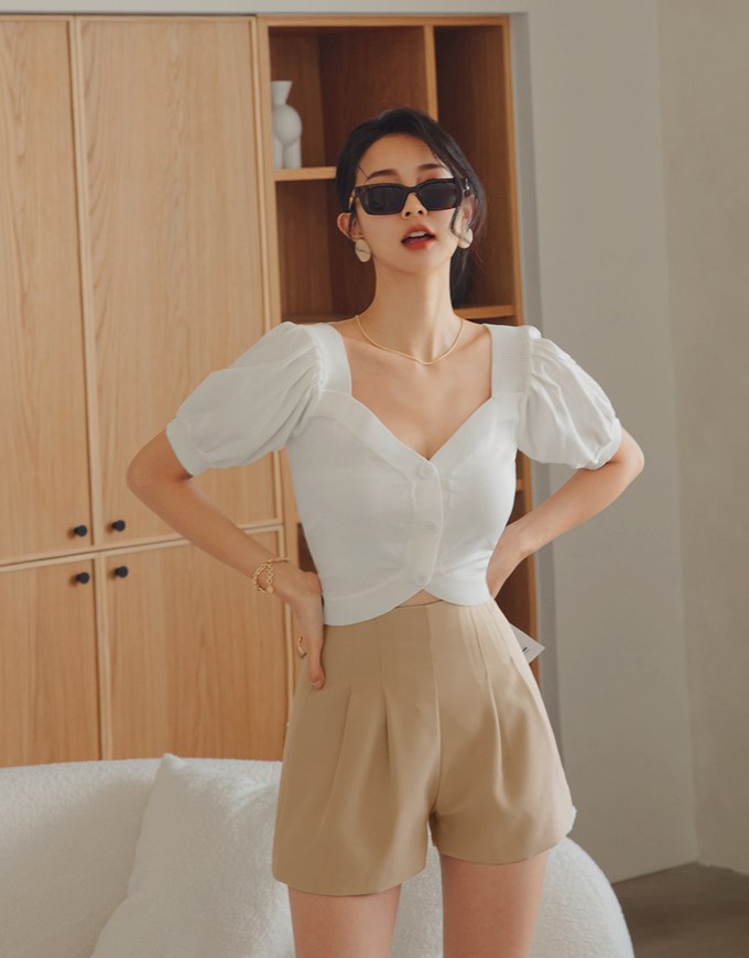 360° High Waisted Pleated Suit Short