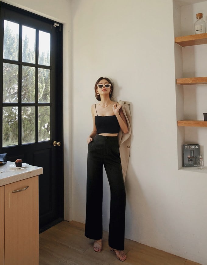 Sleek CEO Slimming Boot-Cut Suit Straight Pants