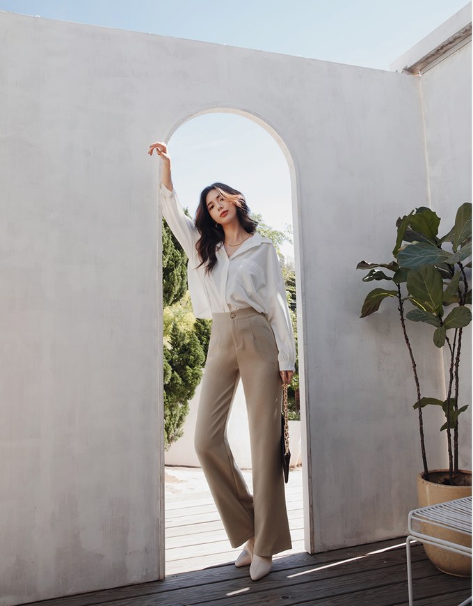 Sleek CEO Slimming Boot-Cut Suit Straight Pants