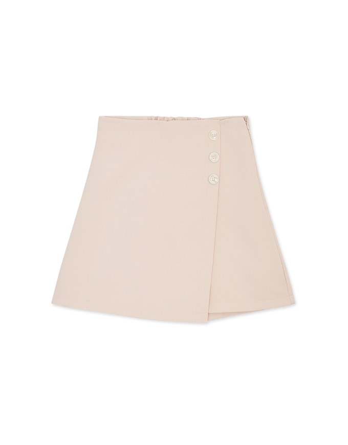 Edgy Chic Asymmetrical Side-Button Skorts
