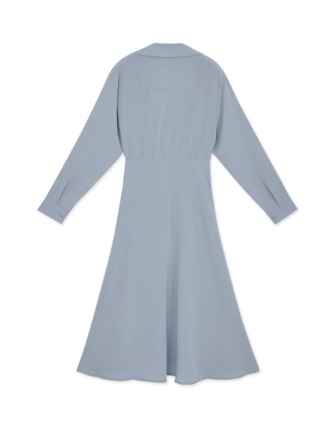 Soigné Dual-Loop Belted Midi Shirt Dress