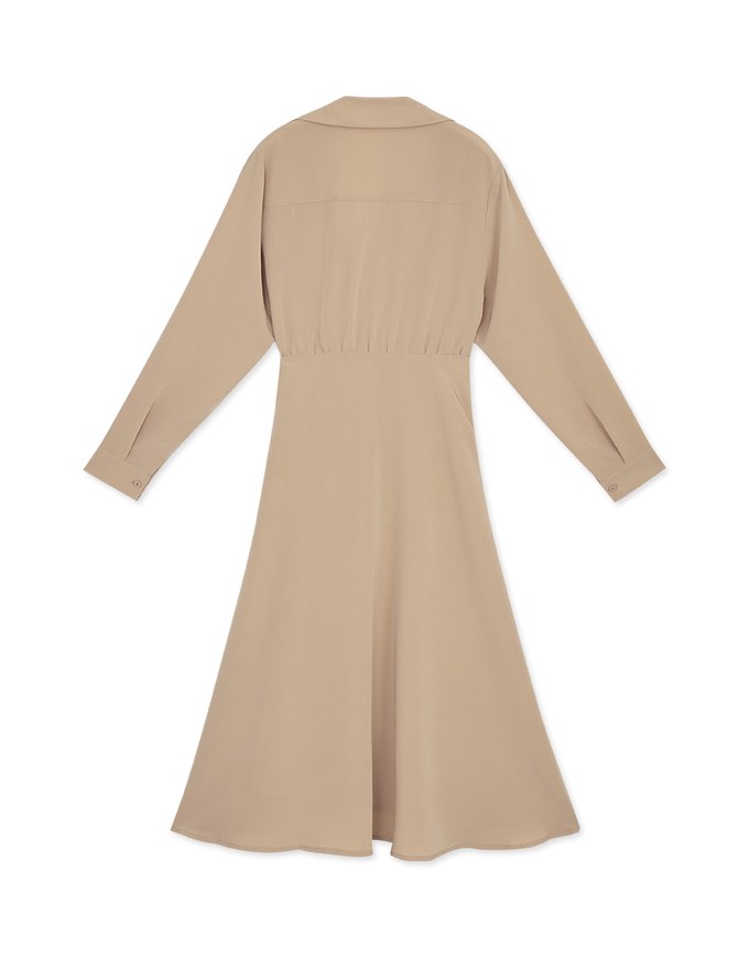 Soigné Dual-Loop Belted Midi Shirt Dress