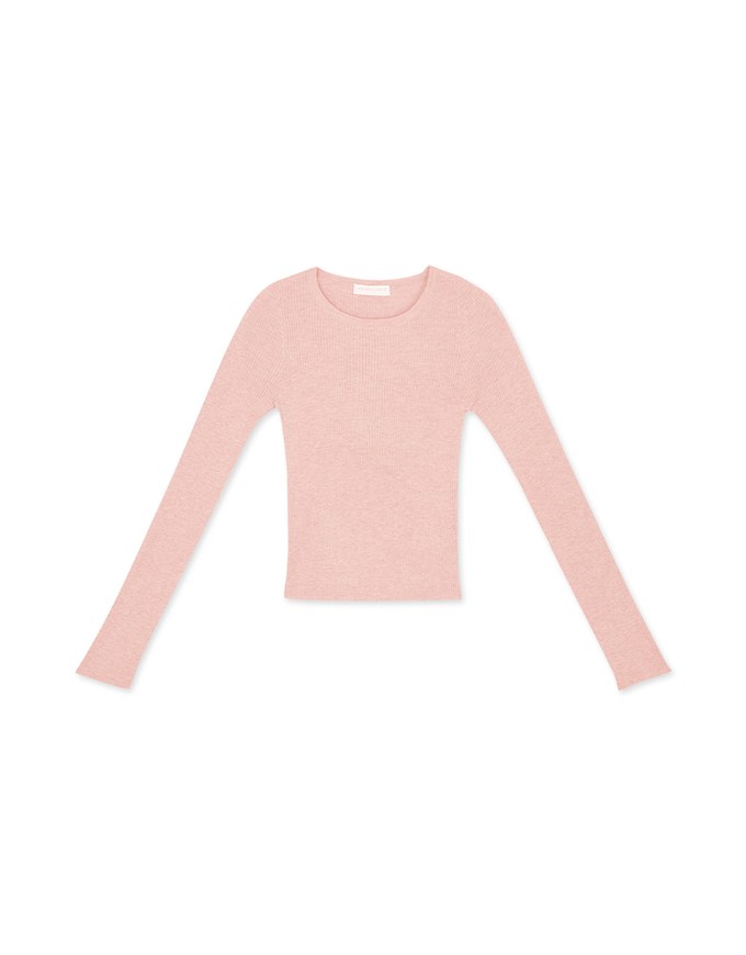 Round Neck Sheer Knit Top