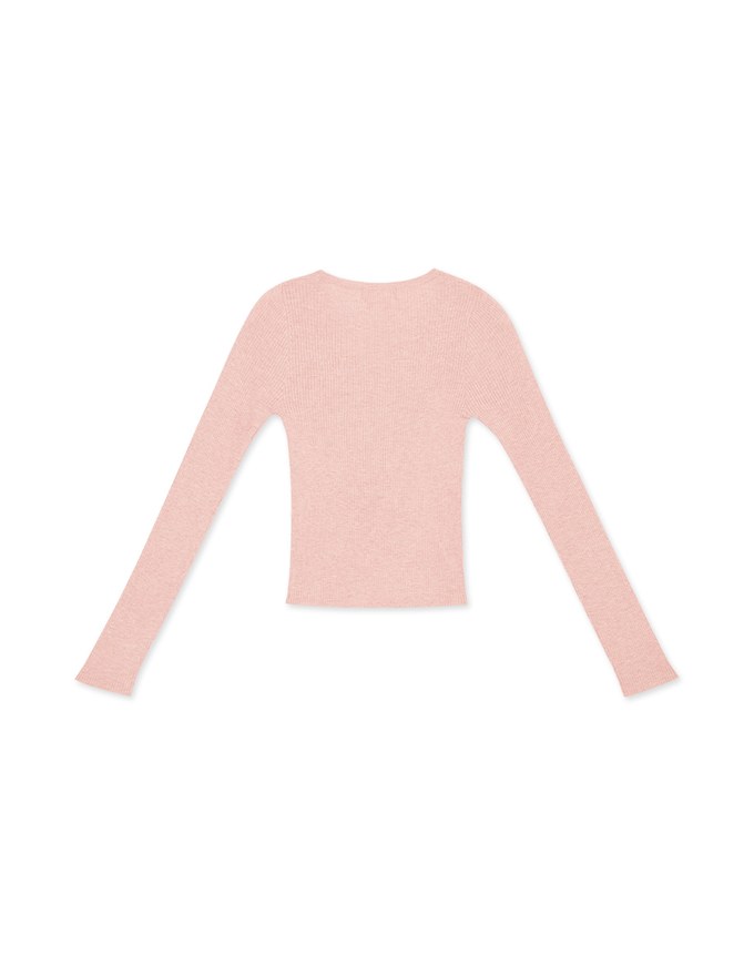 Round Neck Sheer Knit Top