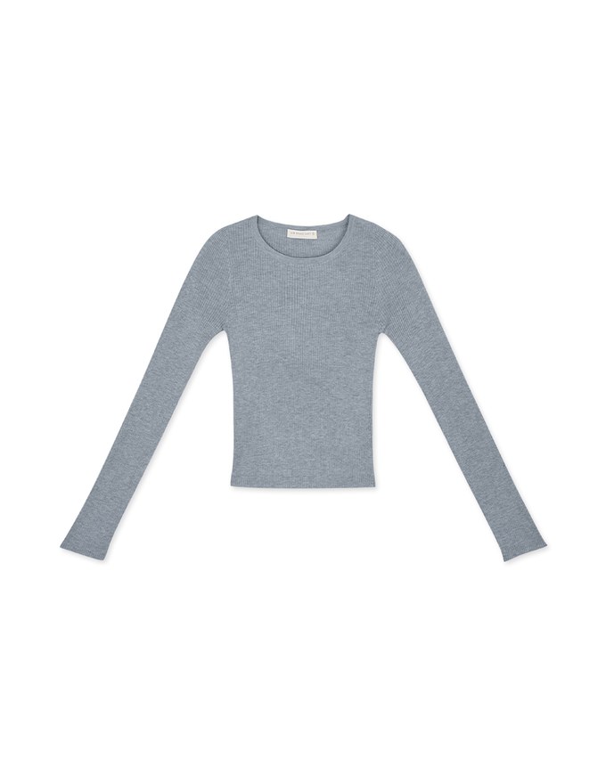 Round Neck Sheer Knit Top