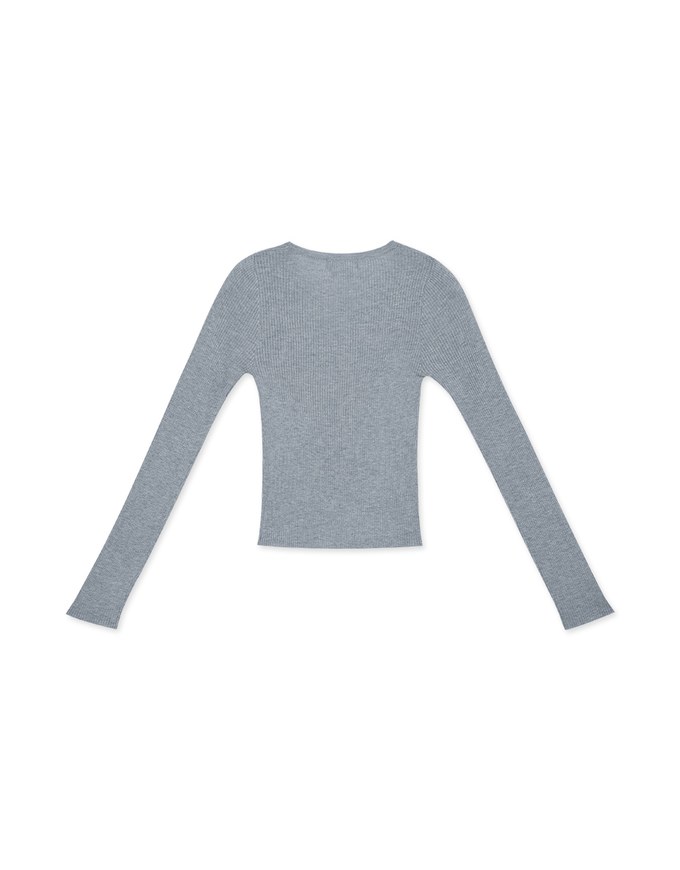 Round Neck Sheer Knit Top