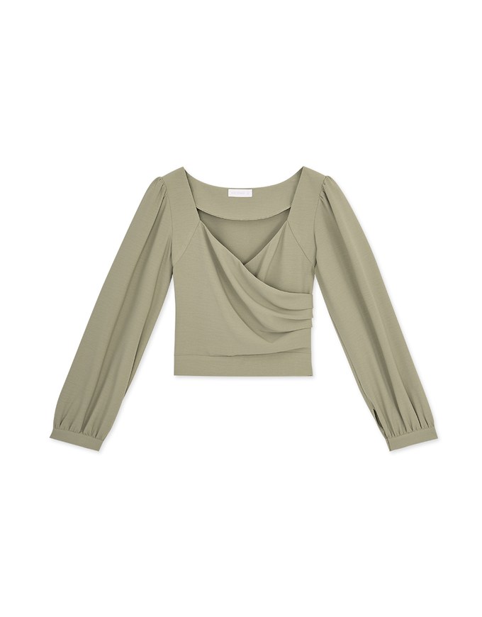 Minimal Chic Sweetheart Crossover Ruched Top