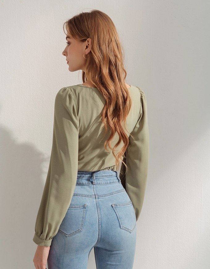 Minimal Chic Sweetheart Crossover Ruched Top